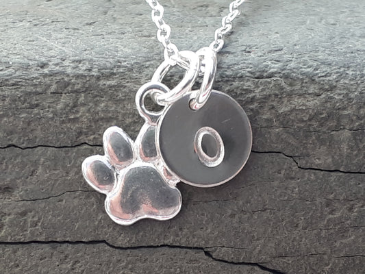 Personalised dog paw necklace.