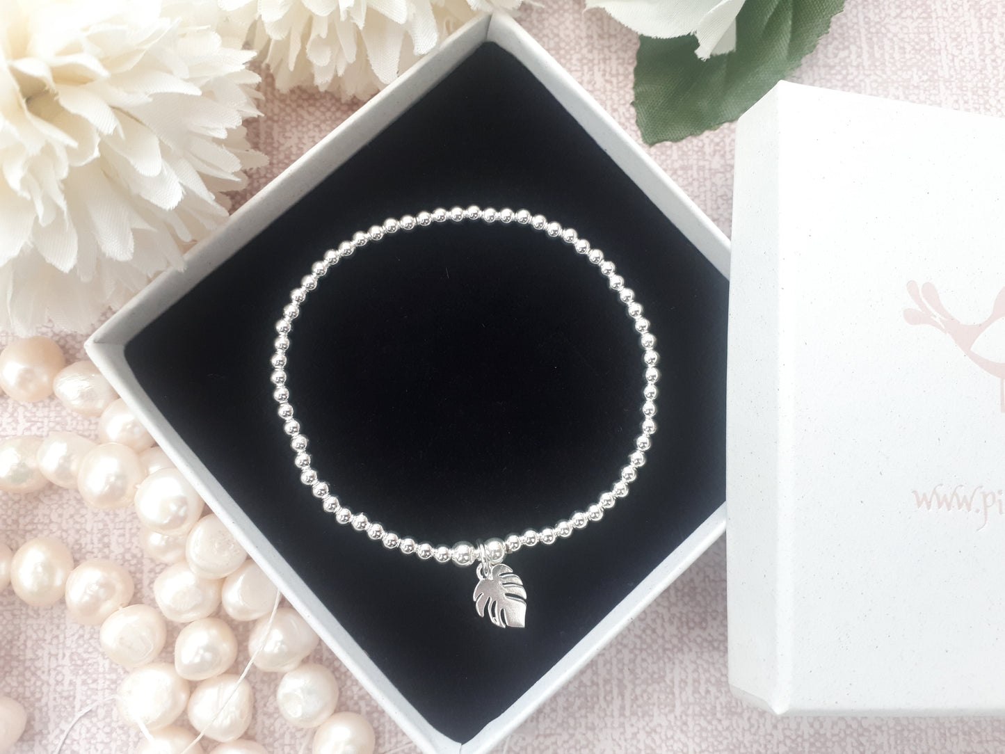 Monstera leaf charm bracelet.