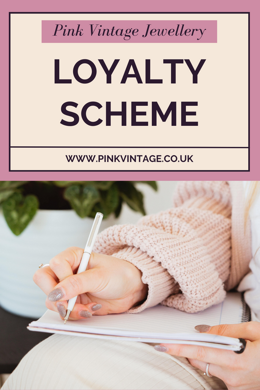 Pink Vintage Jewellery Loyalty scheme.