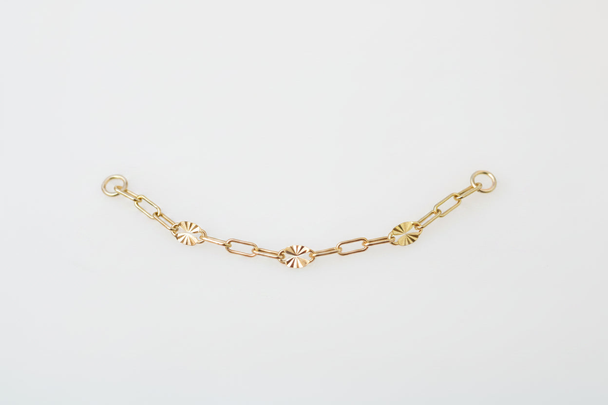 14k Gold Filled Sunburst & Paperclip Earring Chain