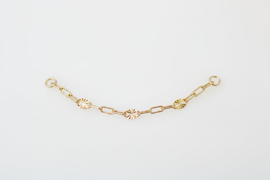 14k Gold Filled Sunburst & Paperclip Earring Chain