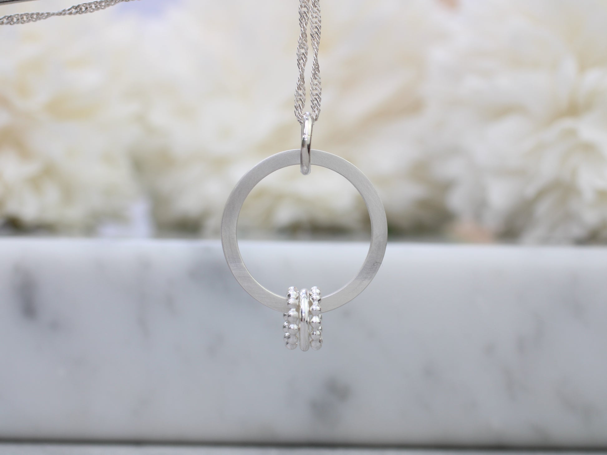 30th birthday necklace with 3 rings