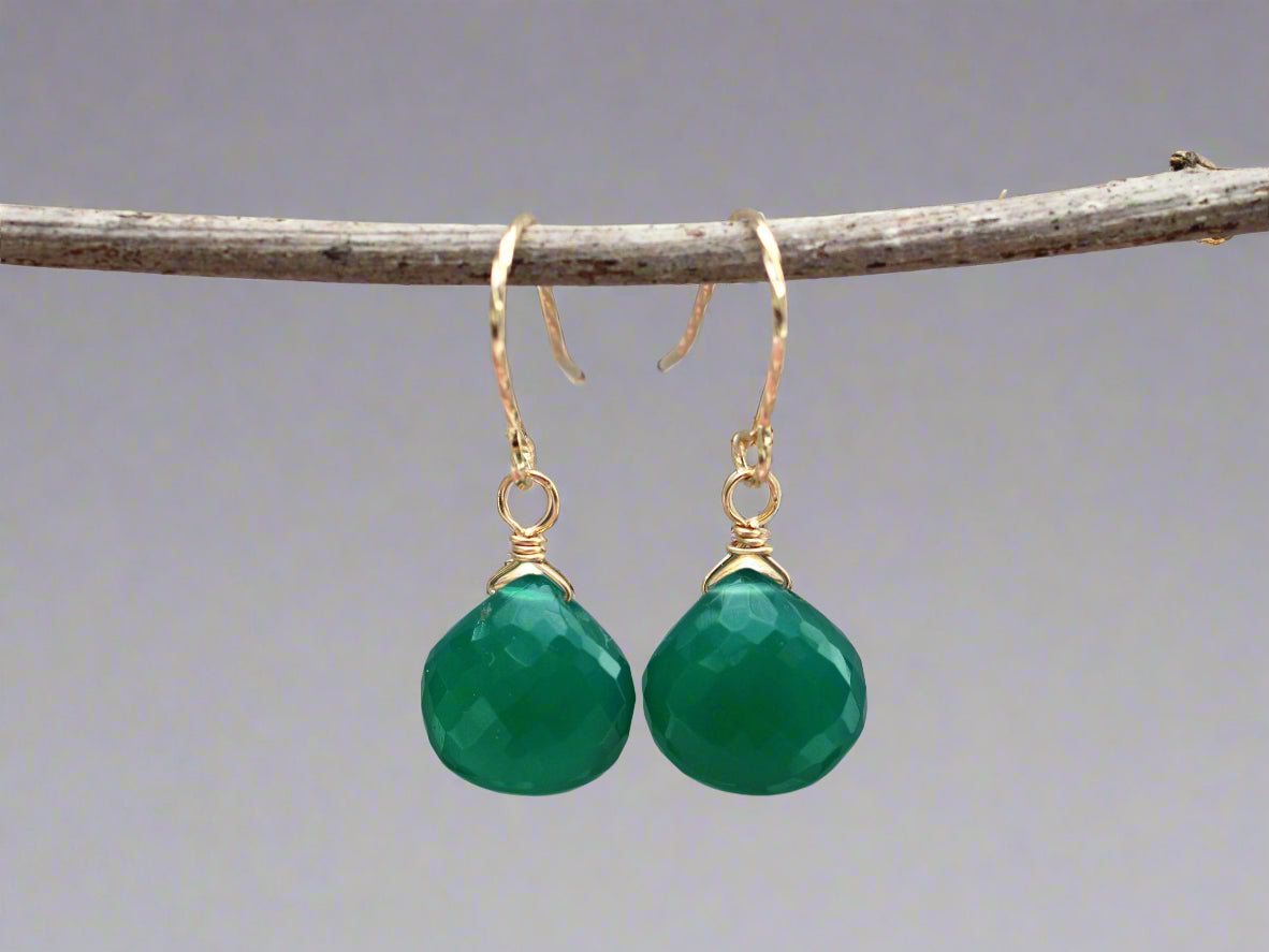 9ct gold may birthstone earrings