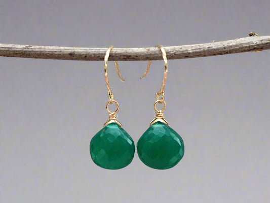 9ct gold may birthstone earrings