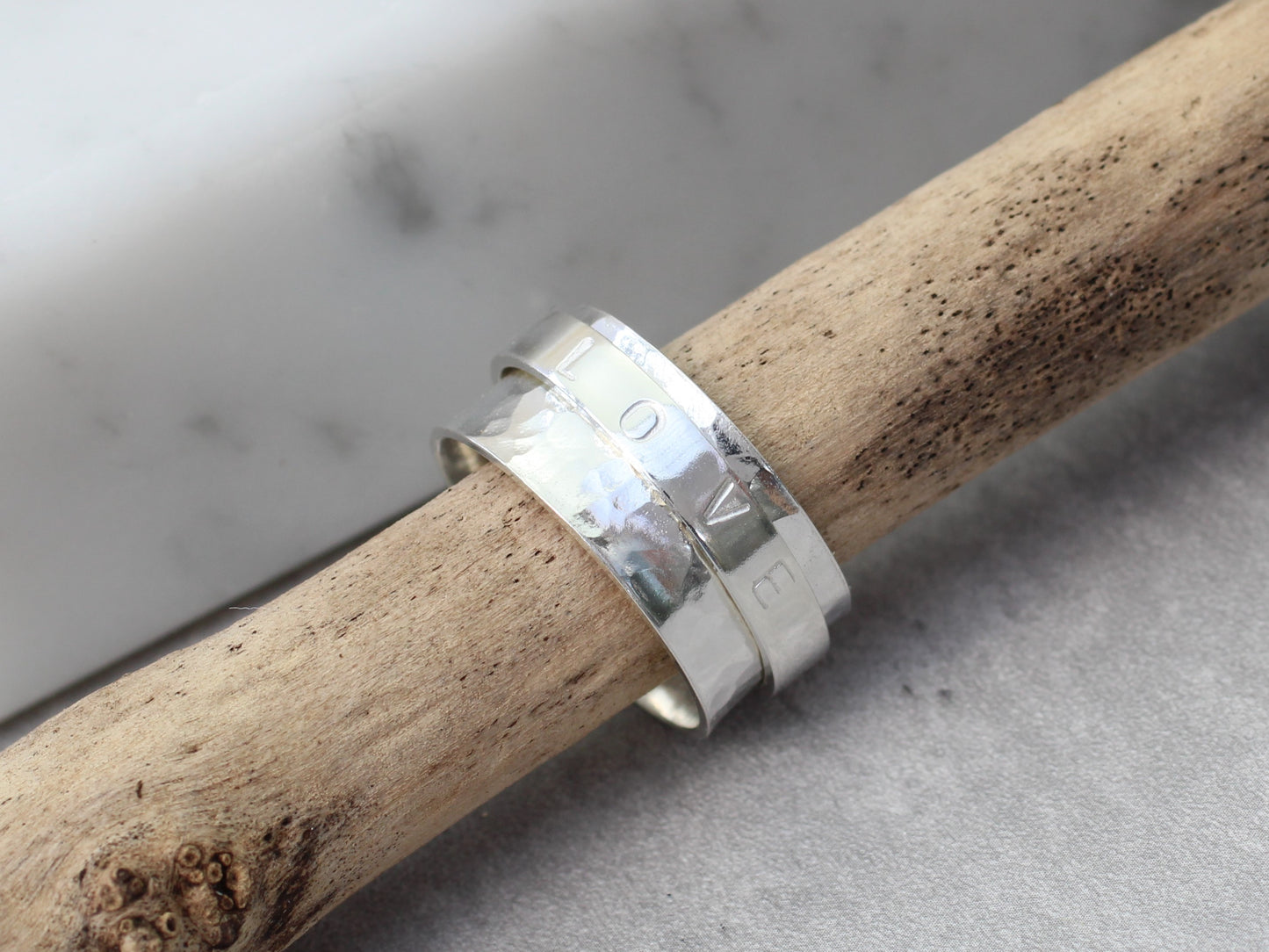 Personalised spinner ring. Anxiety ring.