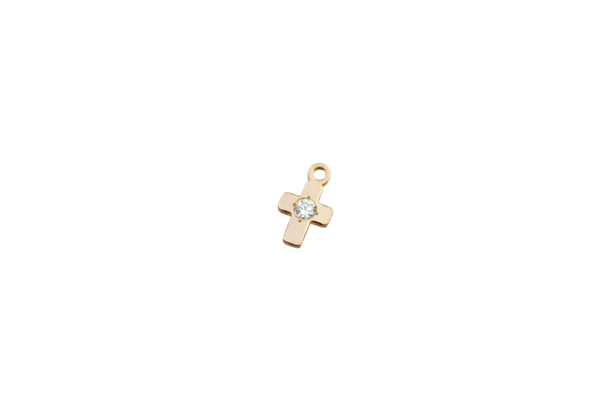Gold filled cross charm.