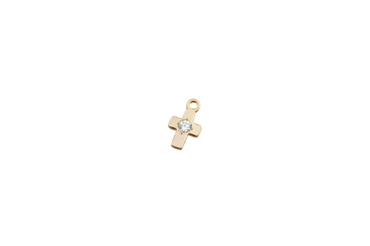 Gold filled cross charm.