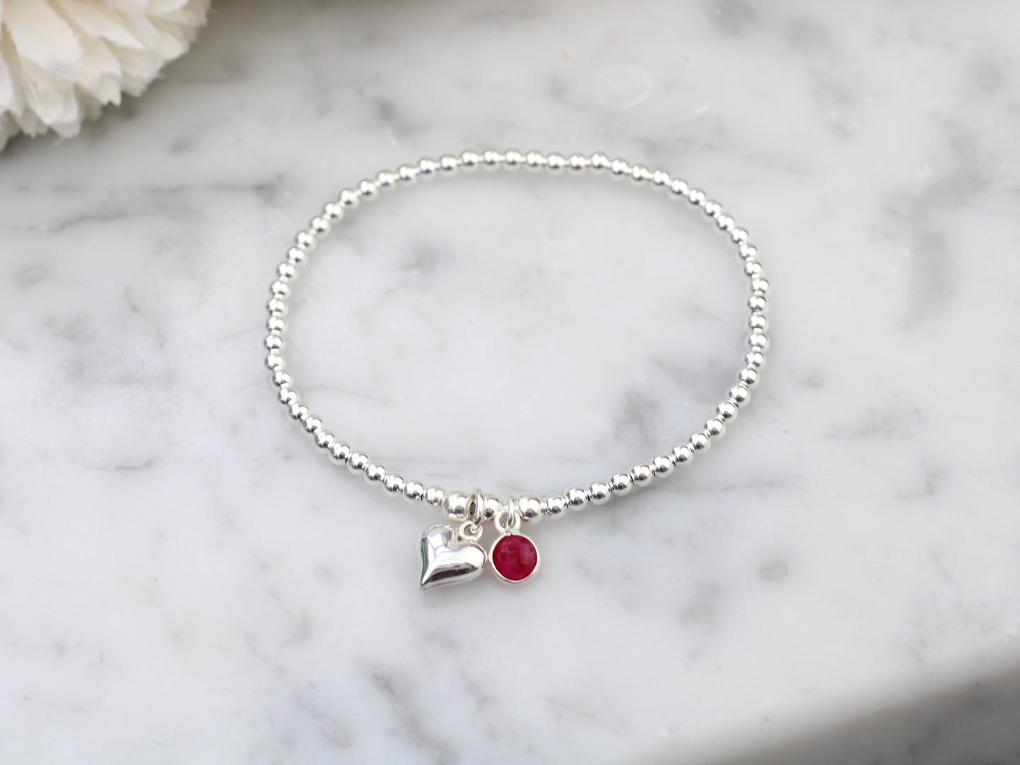 July birthstone charm bracelet