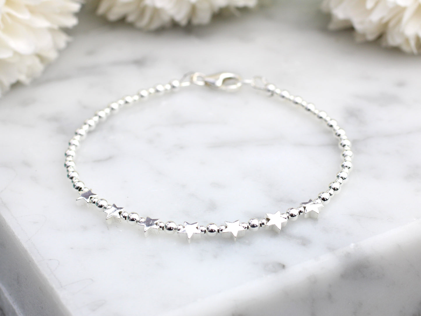 70th birthday bracelet in silver. 70th birthday jewellery.