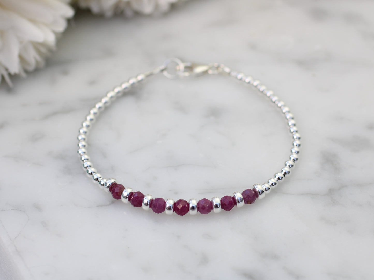 Ruby bracelet - personalise with any initial, number or zodiac sign.