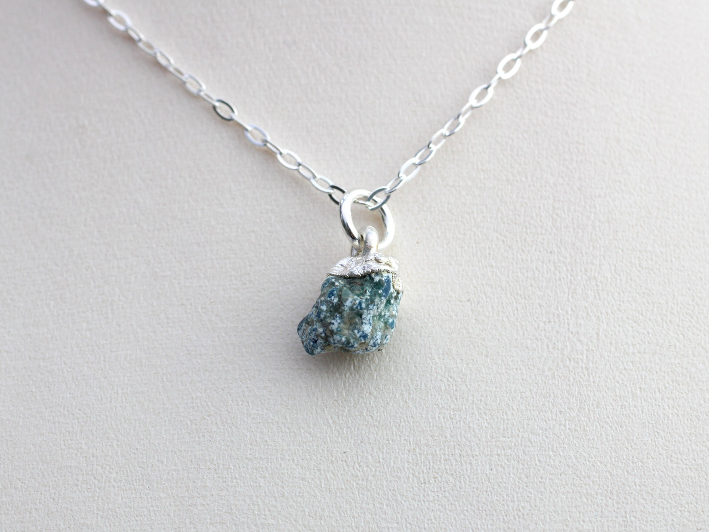 Raw turquoise necklace. December birthstone necklace.