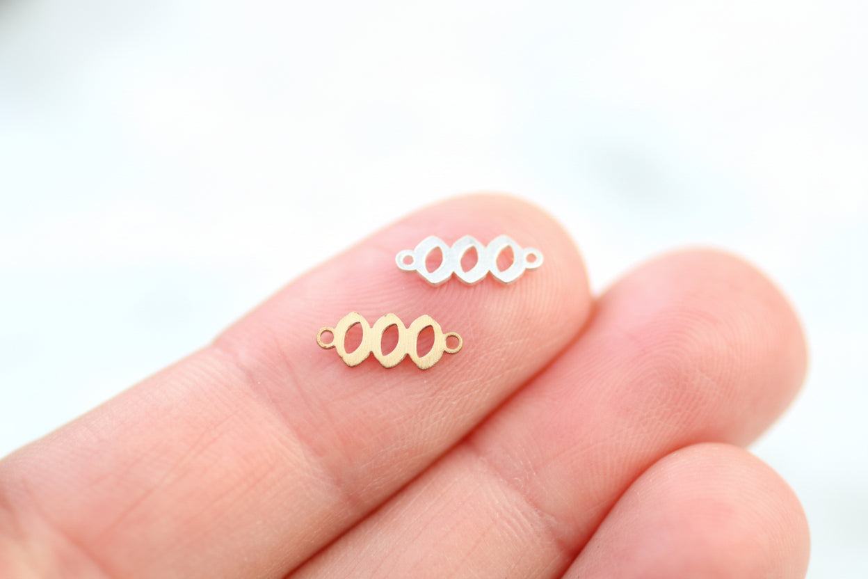 Angel number connector in sterling silver or gold filled.