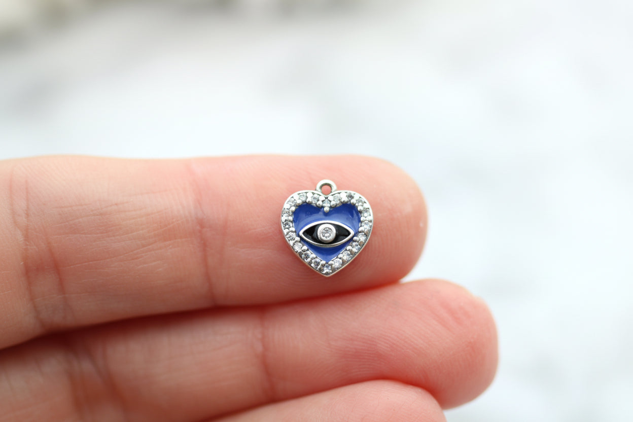 Evil eye heart charm.