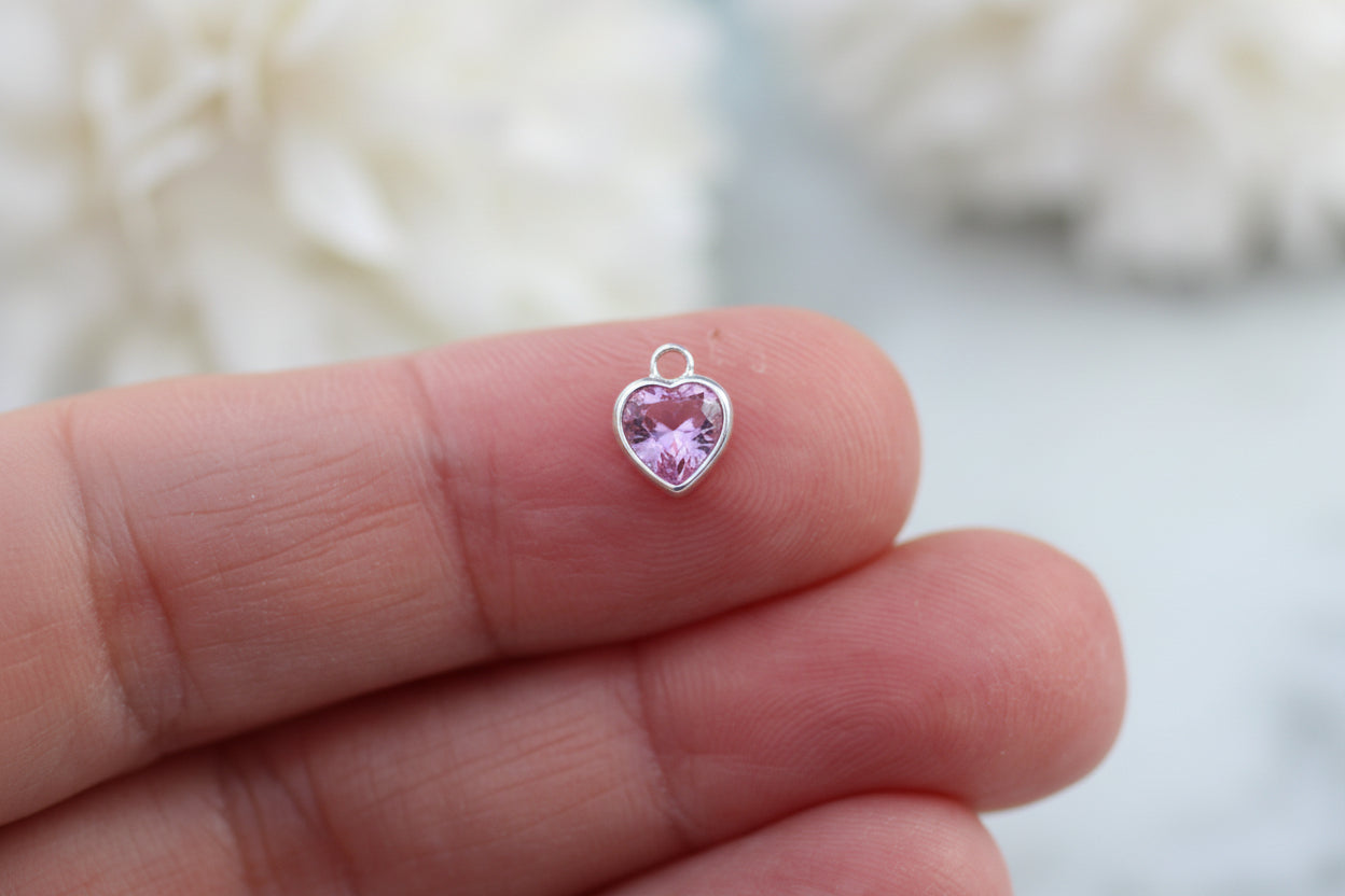 Heart birthstone charm.
