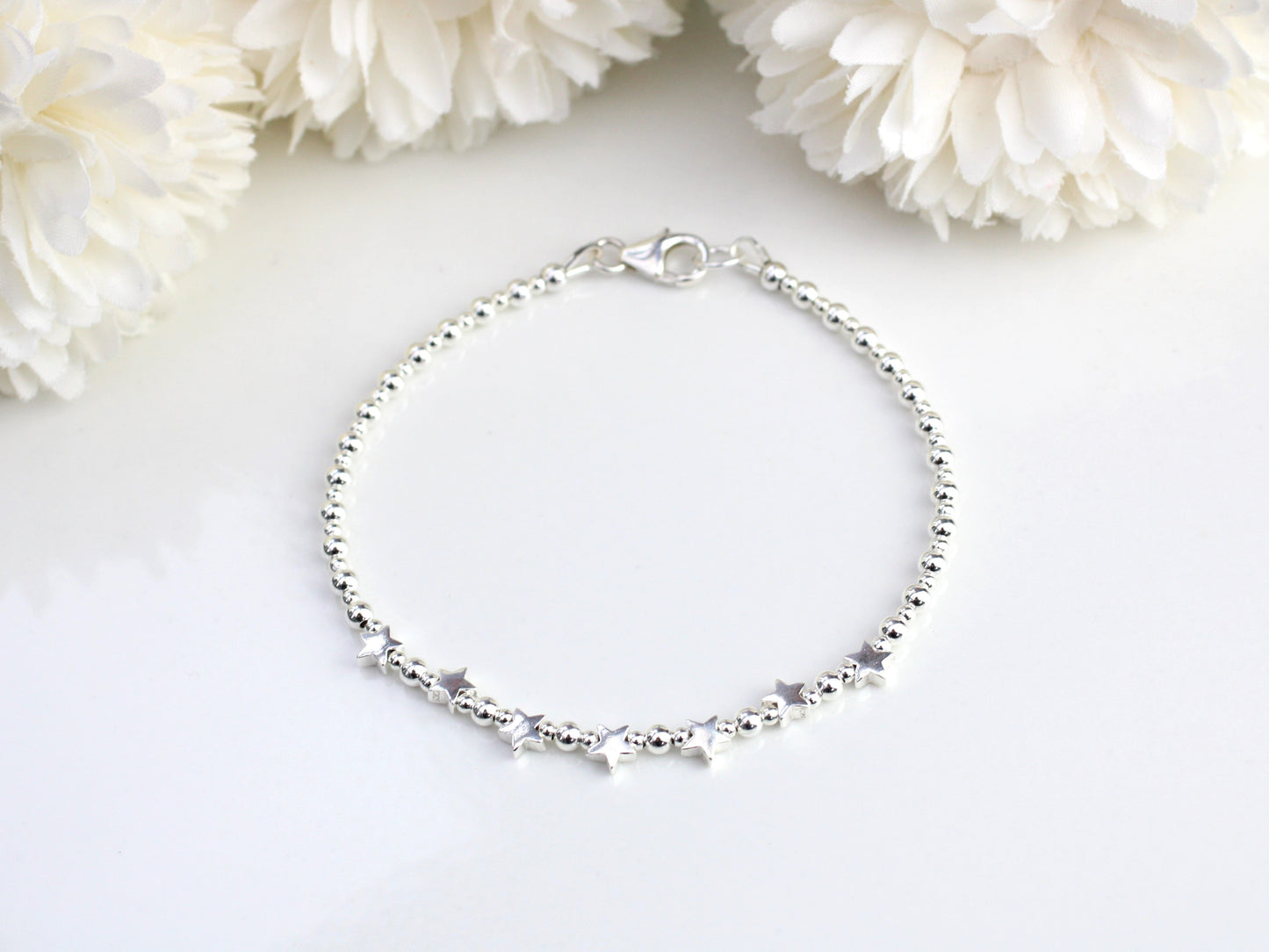 70th birthday bracelet in silver. 70th birthday jewellery.