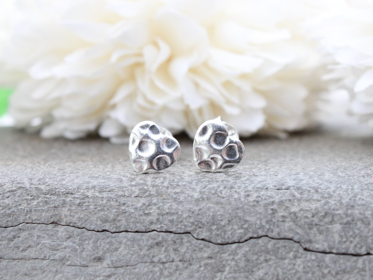 Heart stud earrings.