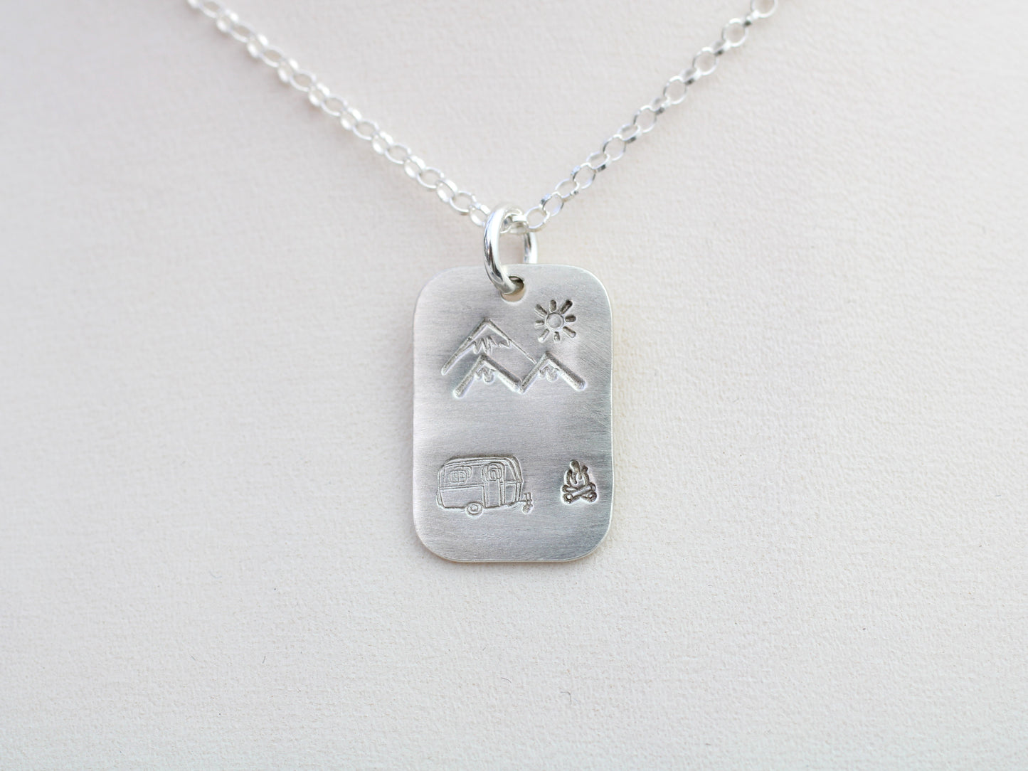 Caravan necklace, camping necklace, mountain necklace.