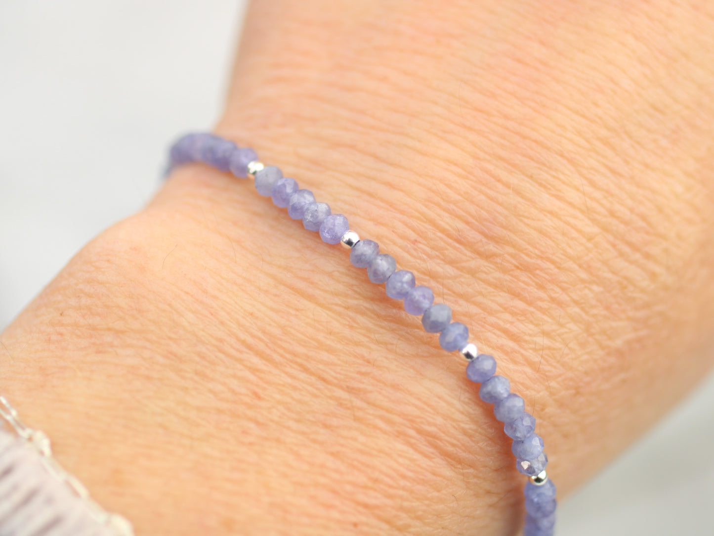 Personalised tanzanite gemstone bracelet.
