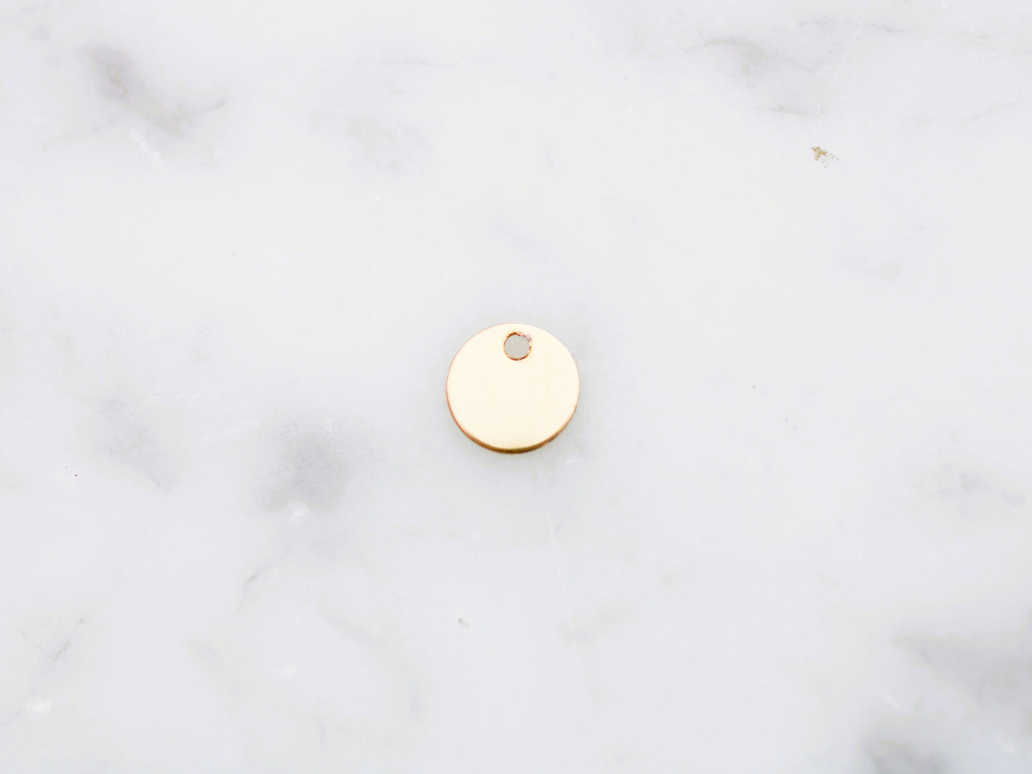 Gold filled personalised round charm.