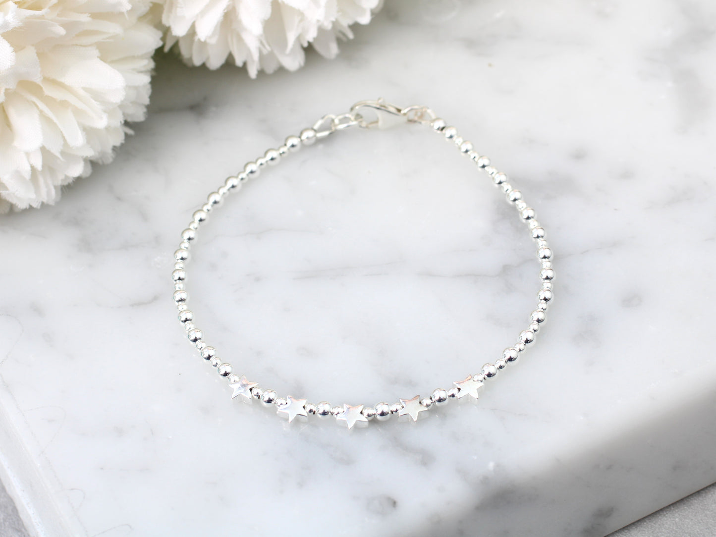 50th birthday bracelet in silver. Ready to ship.