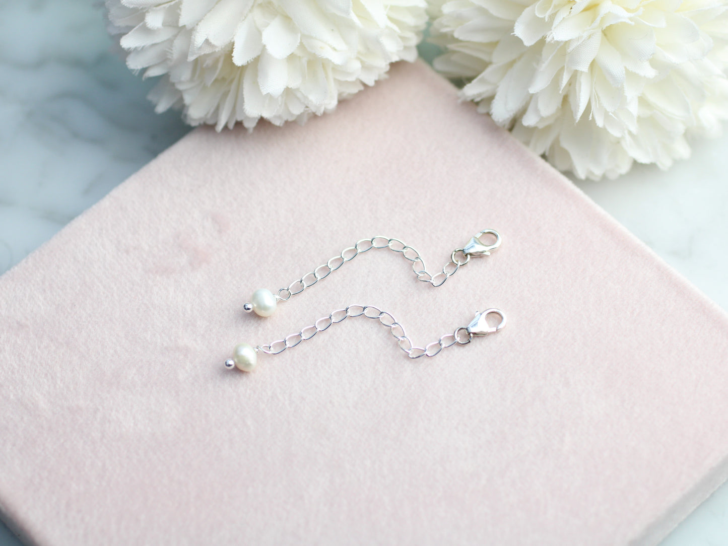 Sterling Silver Pearl Necklace & Bracelet Extension Chain | 2–4 Inch