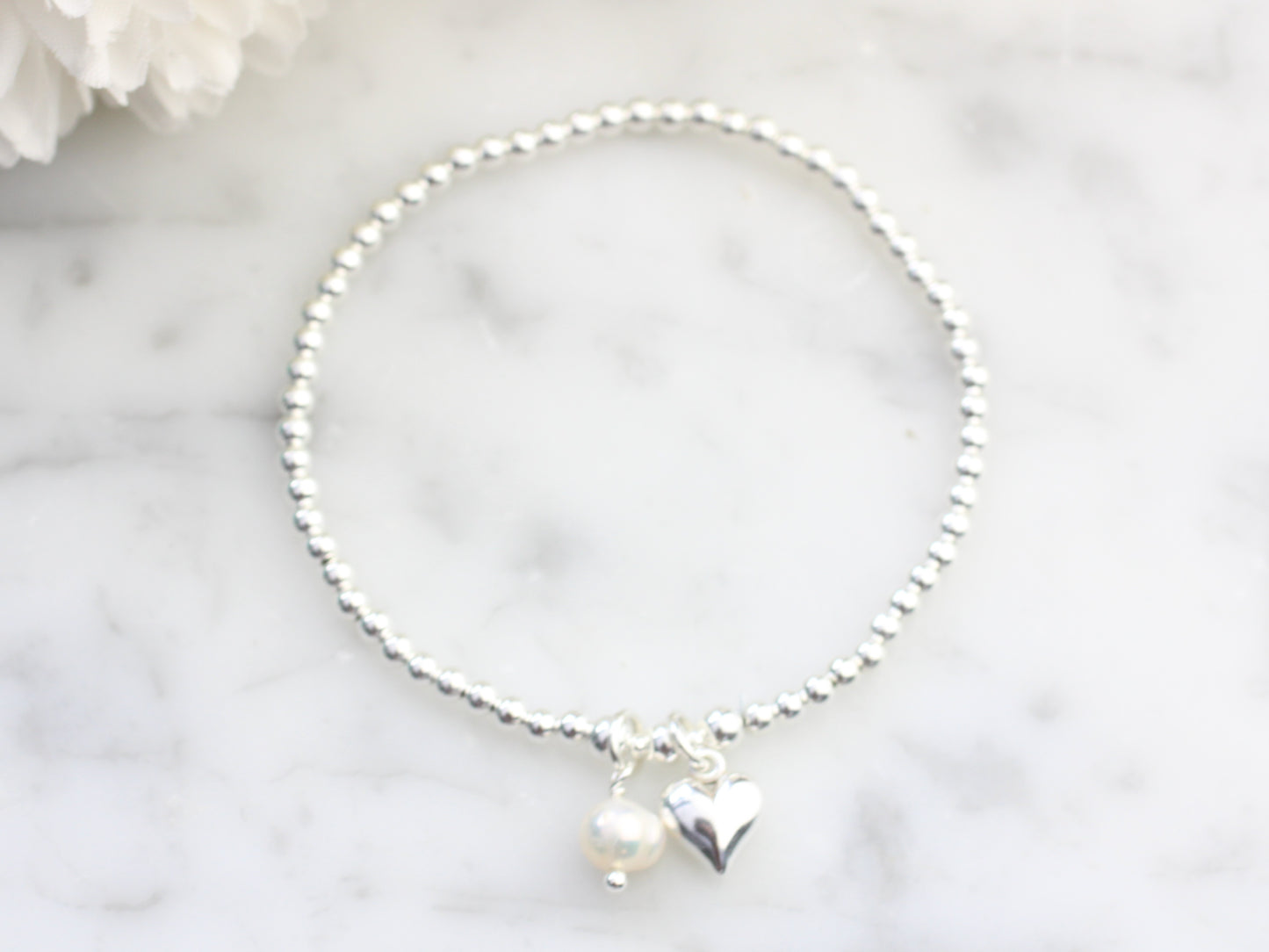 June birthstone bracelet with freshwater pearl.