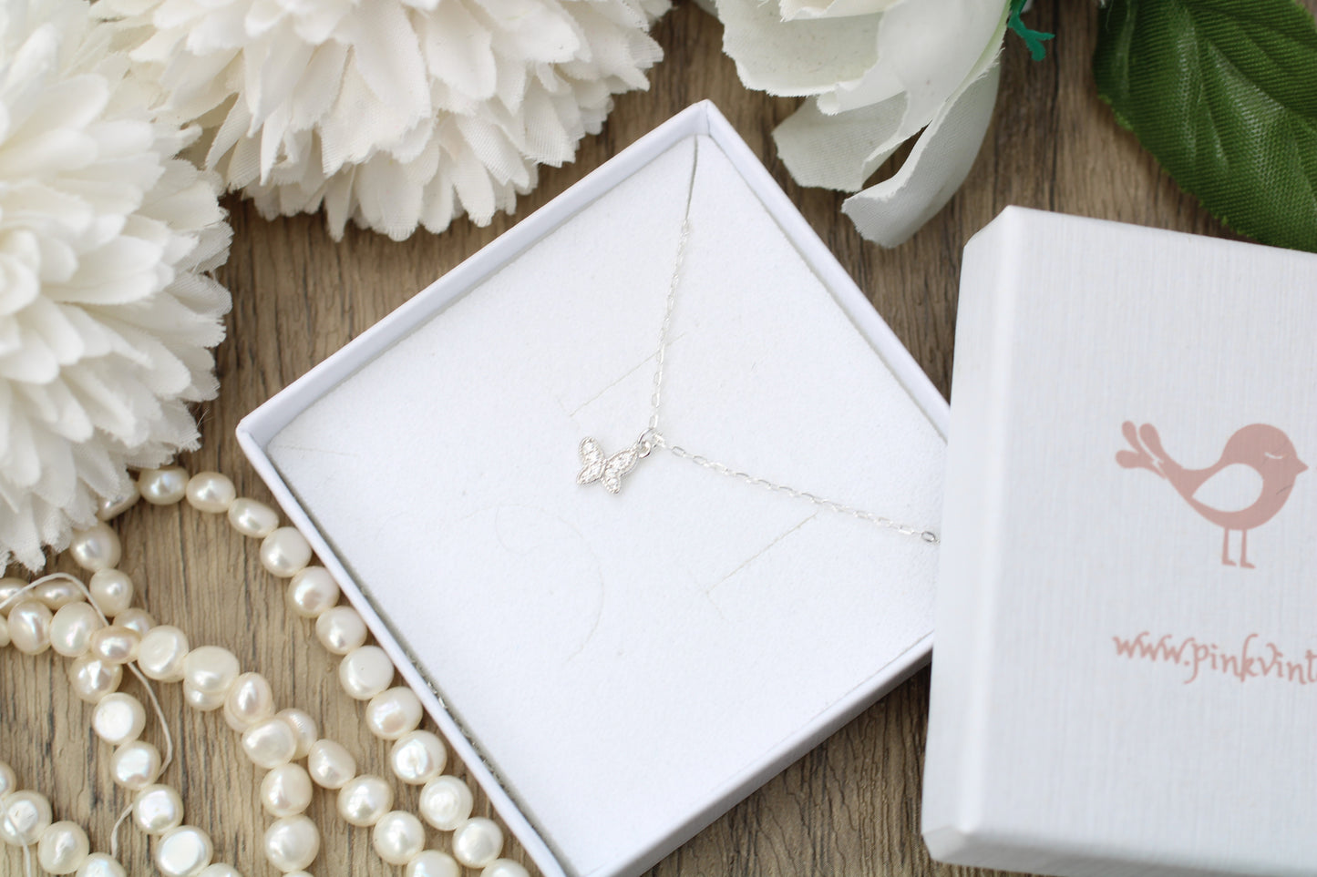 Butterfly Charm Necklace in Sterling Silver | 16th Birthday Gift