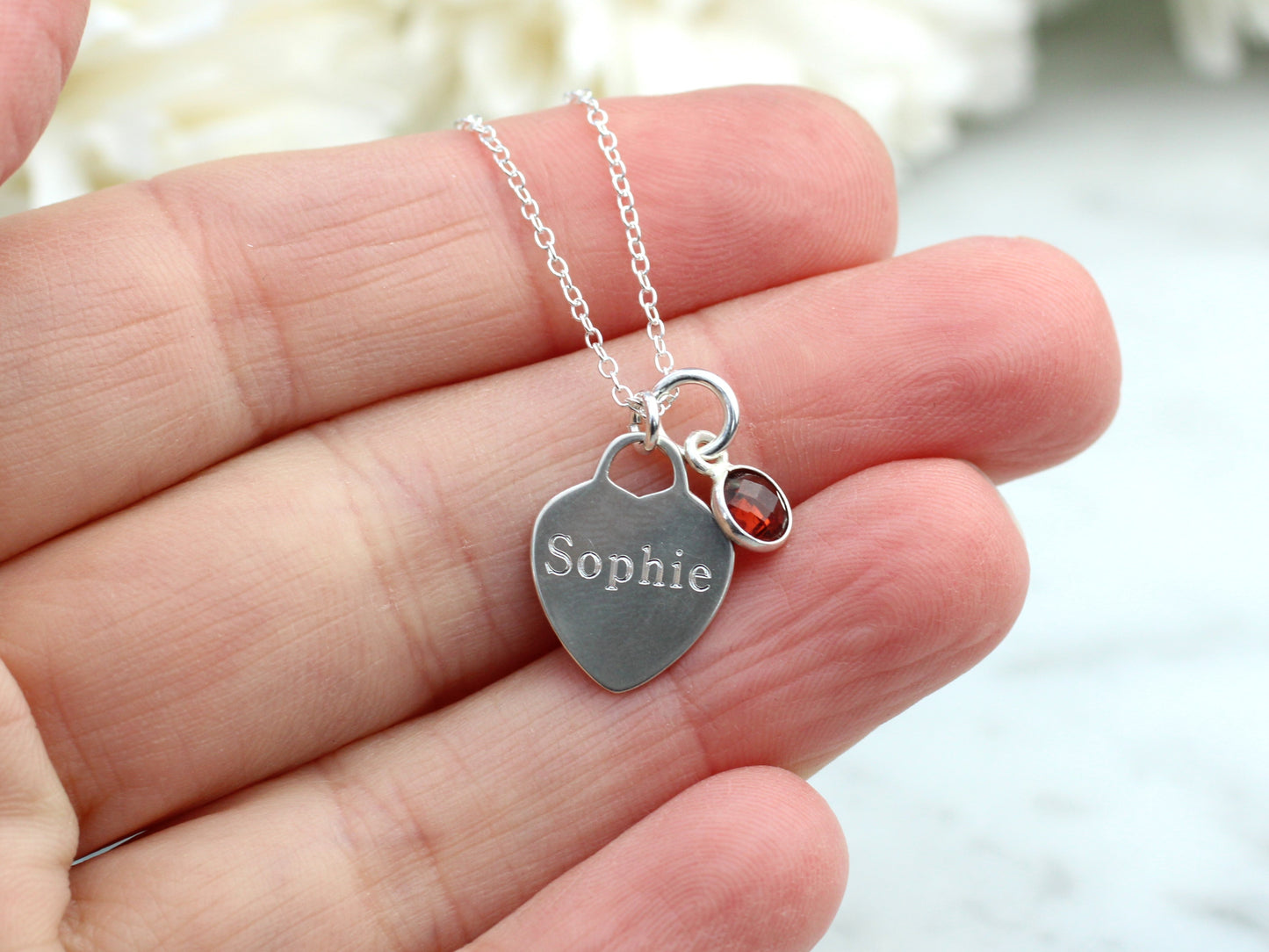 Personalised valentines necklace - engrave on the front and back.