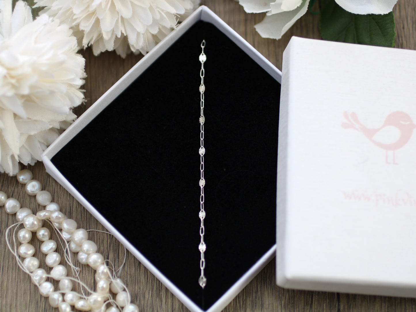 Dainty starburst bracelet in silver or gold filled.
