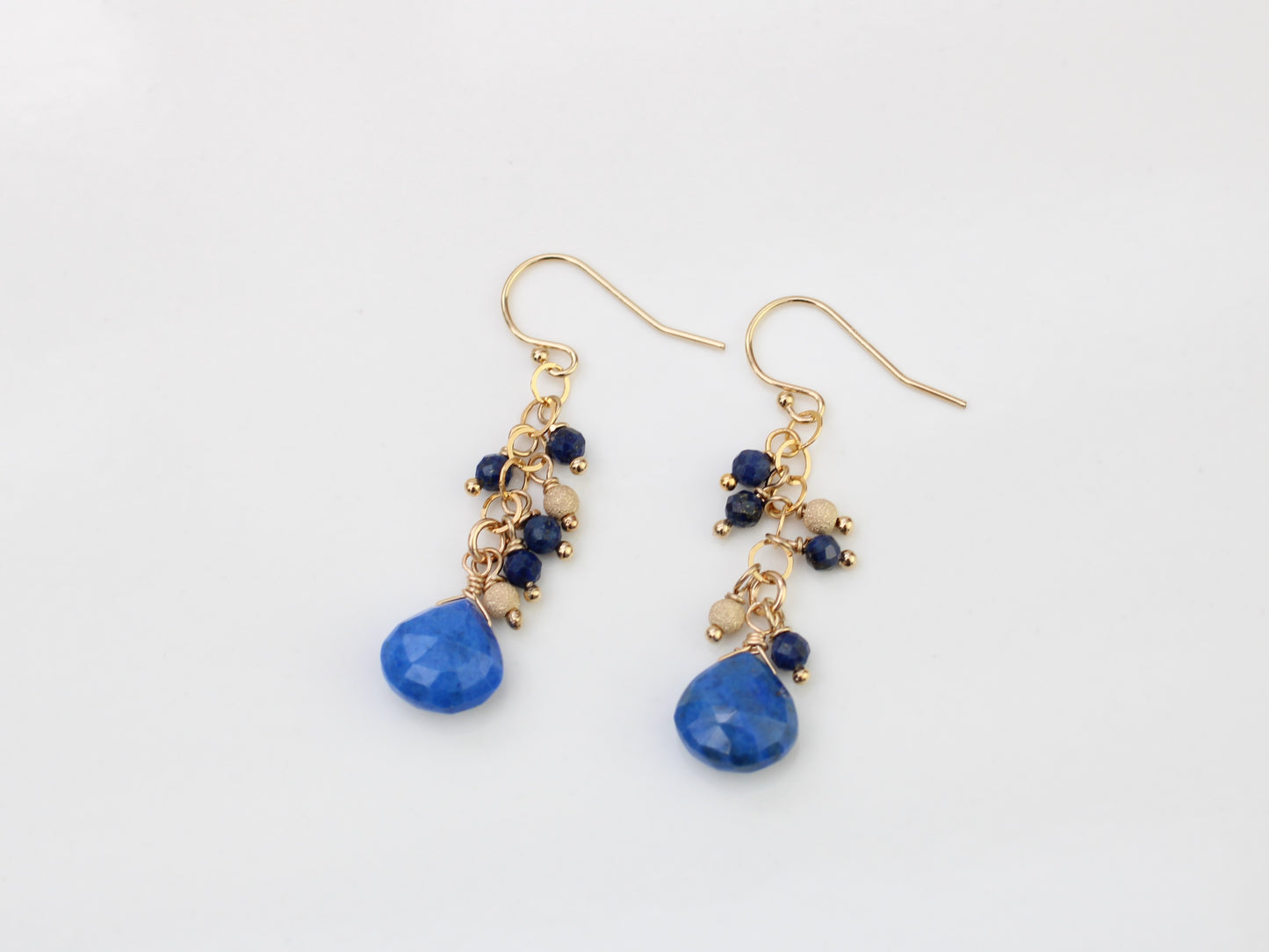 Lapis lazuli cluster earrings.