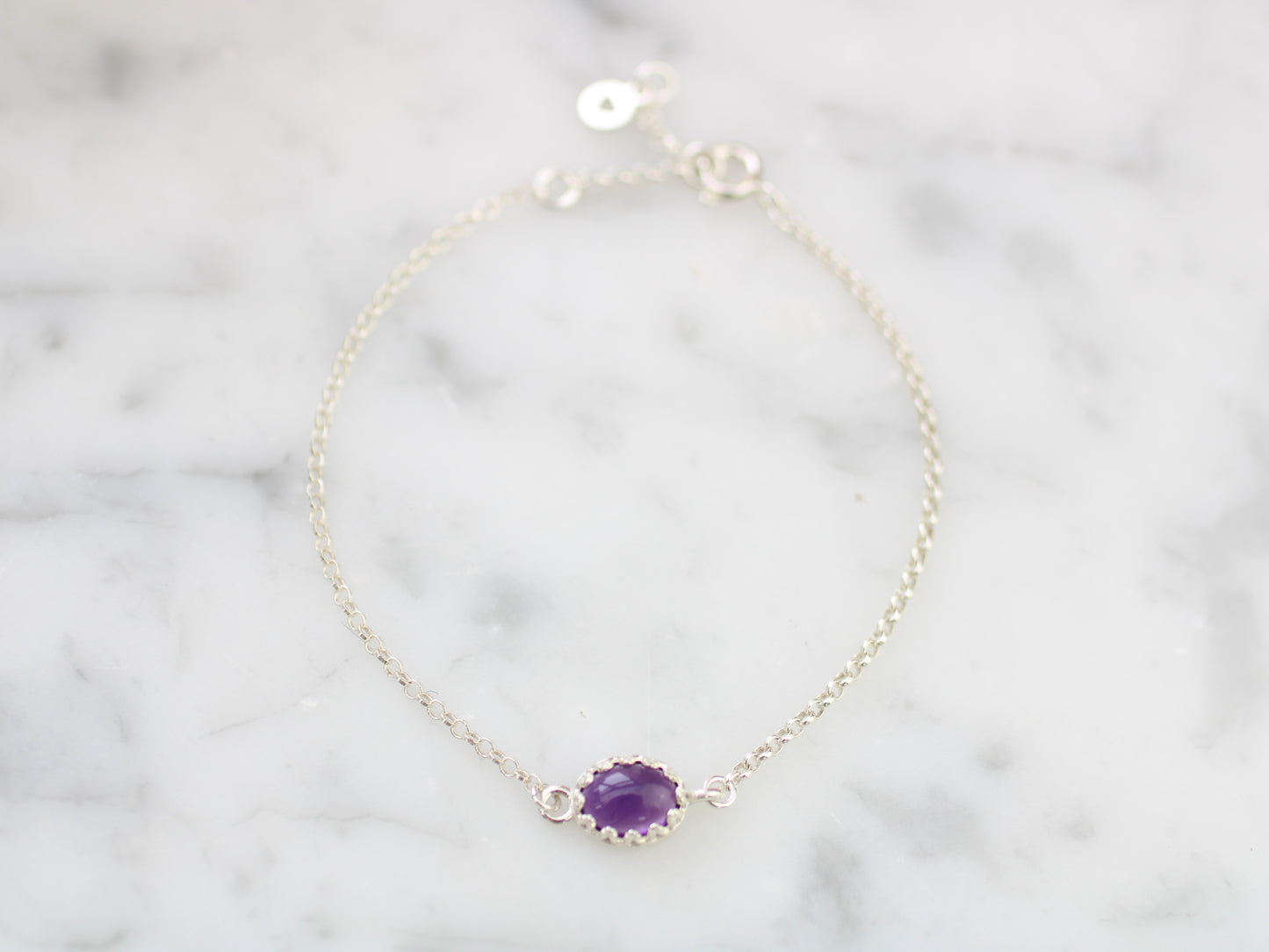 Amethyst Bracelet Sterling Silver | Handmade February Birthstone Bracelet