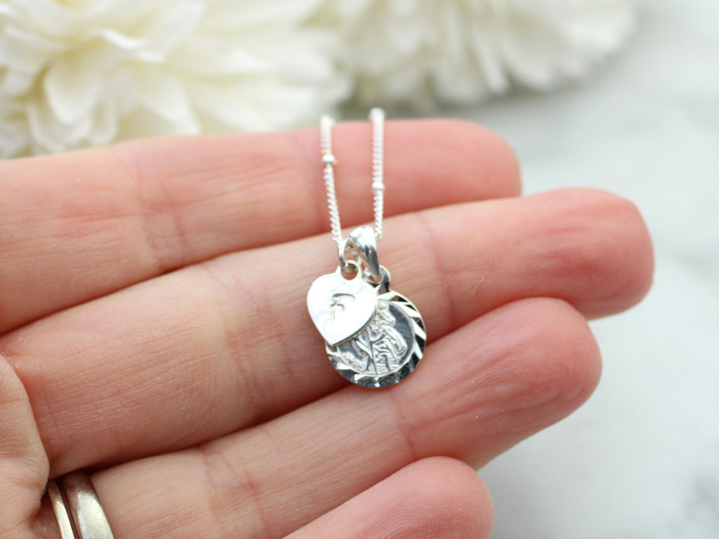 Personalised Saint Christopher necklace.
