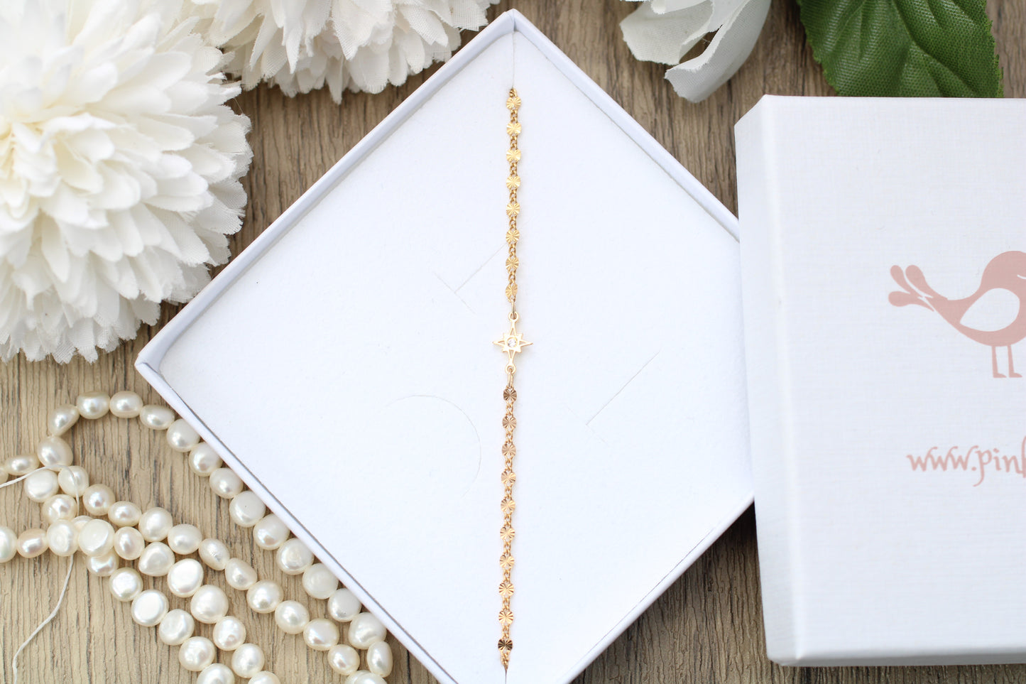 North Star Bracelet in Sterling Silver or Gold Filled | 16th Birthday Gift