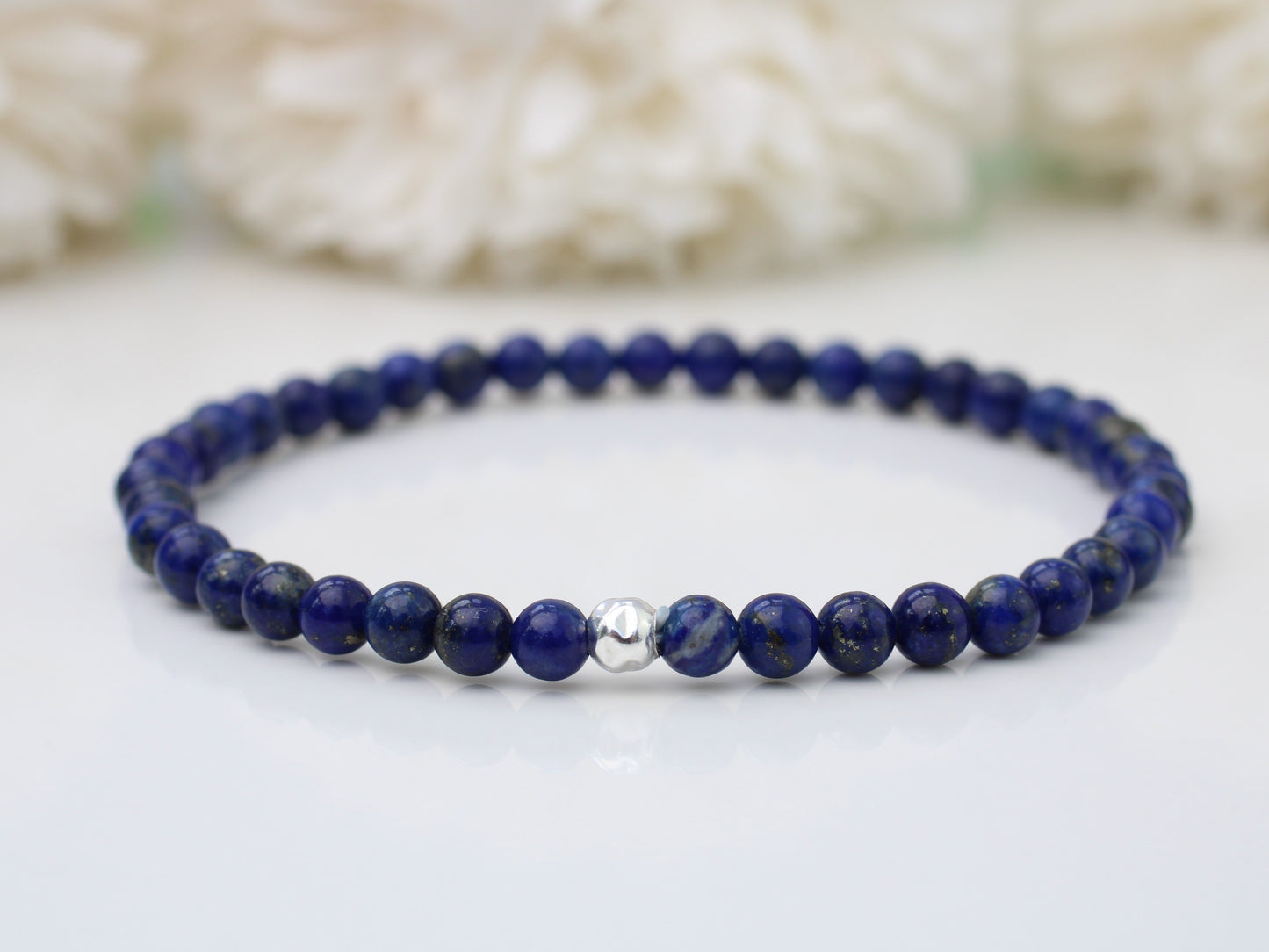 Lapis lazuli stretch bracelet - available in 2 sizes - 4mm and 6mm.