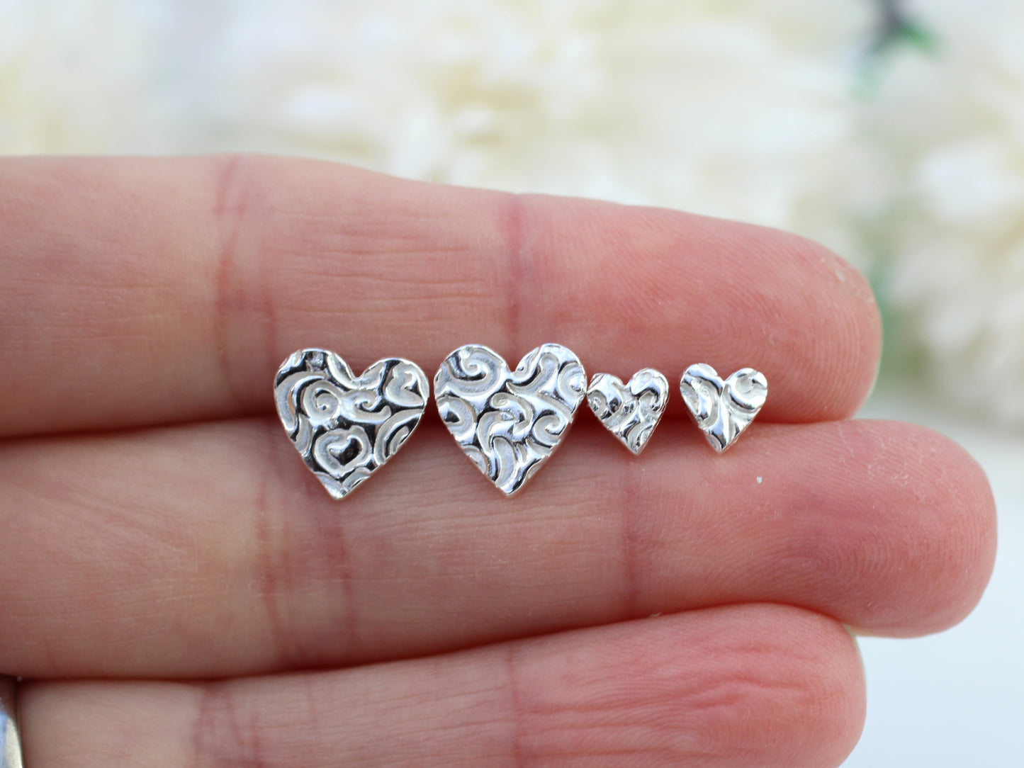 Valentines day earrings. Handmade heart earrings.