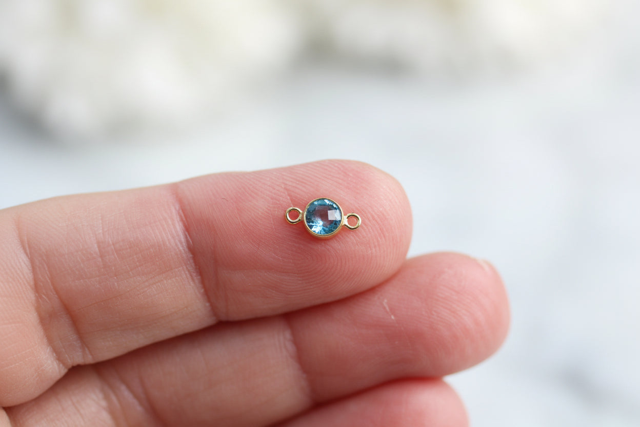 Birthstone connector in gold filled.