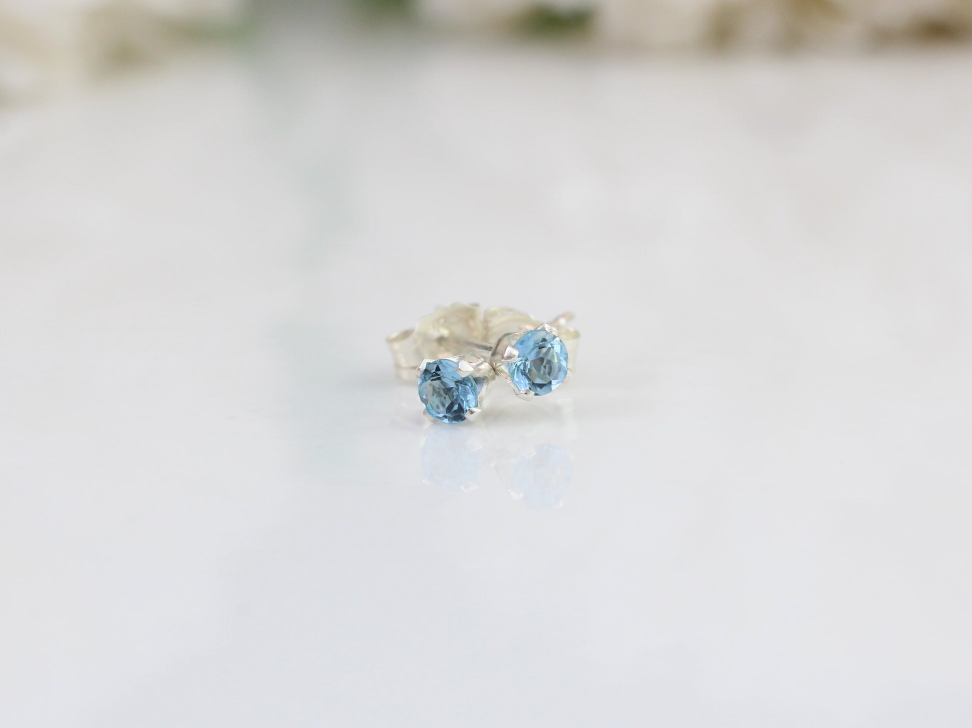 aquamarine stud earrings