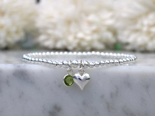 august birthstone bracelet