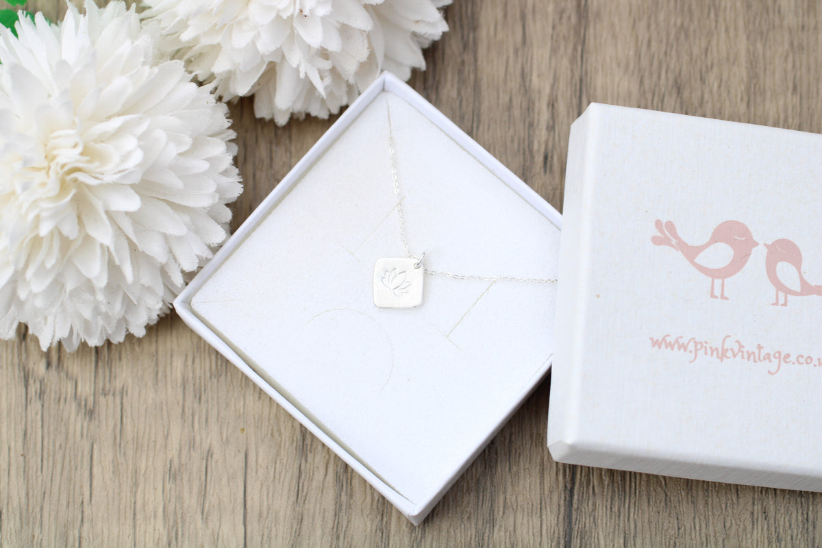 Lotus Pendant Necklace in Sterling Silver