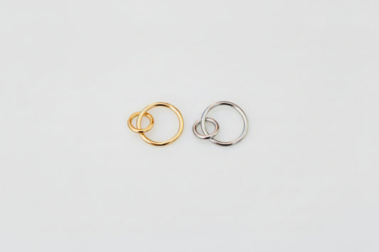 Double circle connector in sterling silver or gold filled.