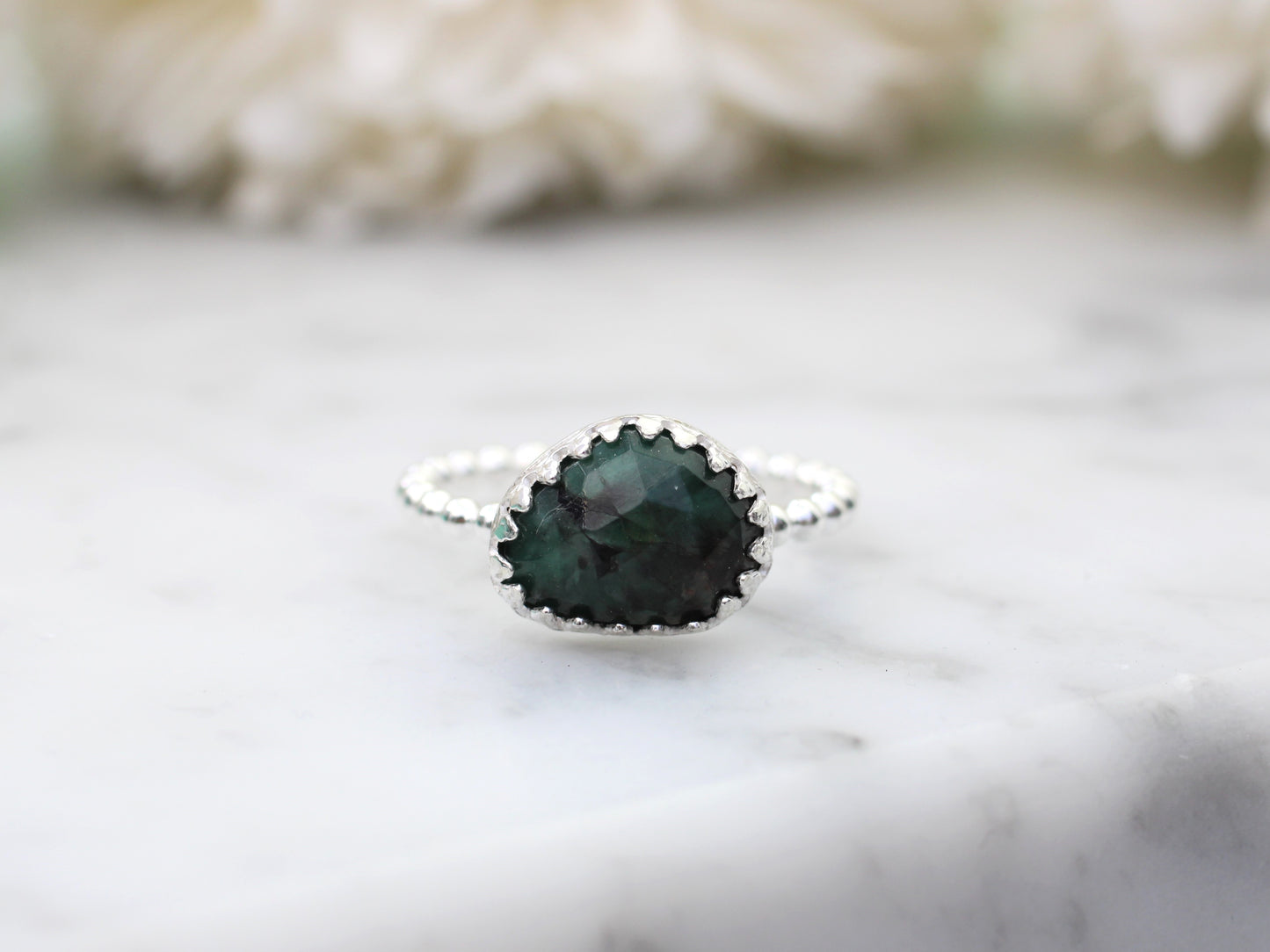 Natural emerald ring.