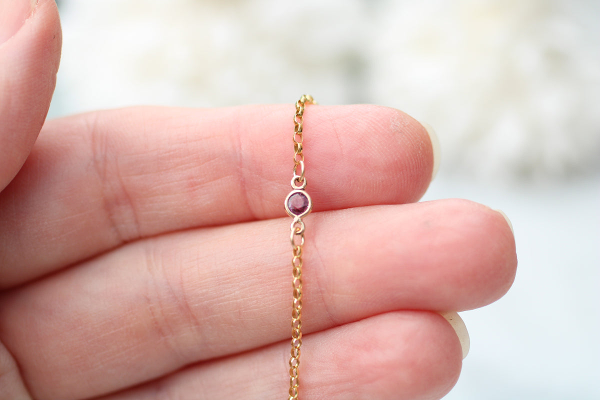 9ct Gold Pink Sapphire Bracelet