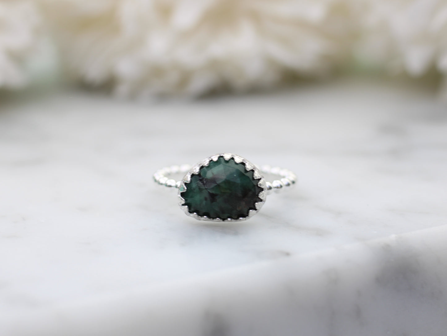 Natural emerald ring.