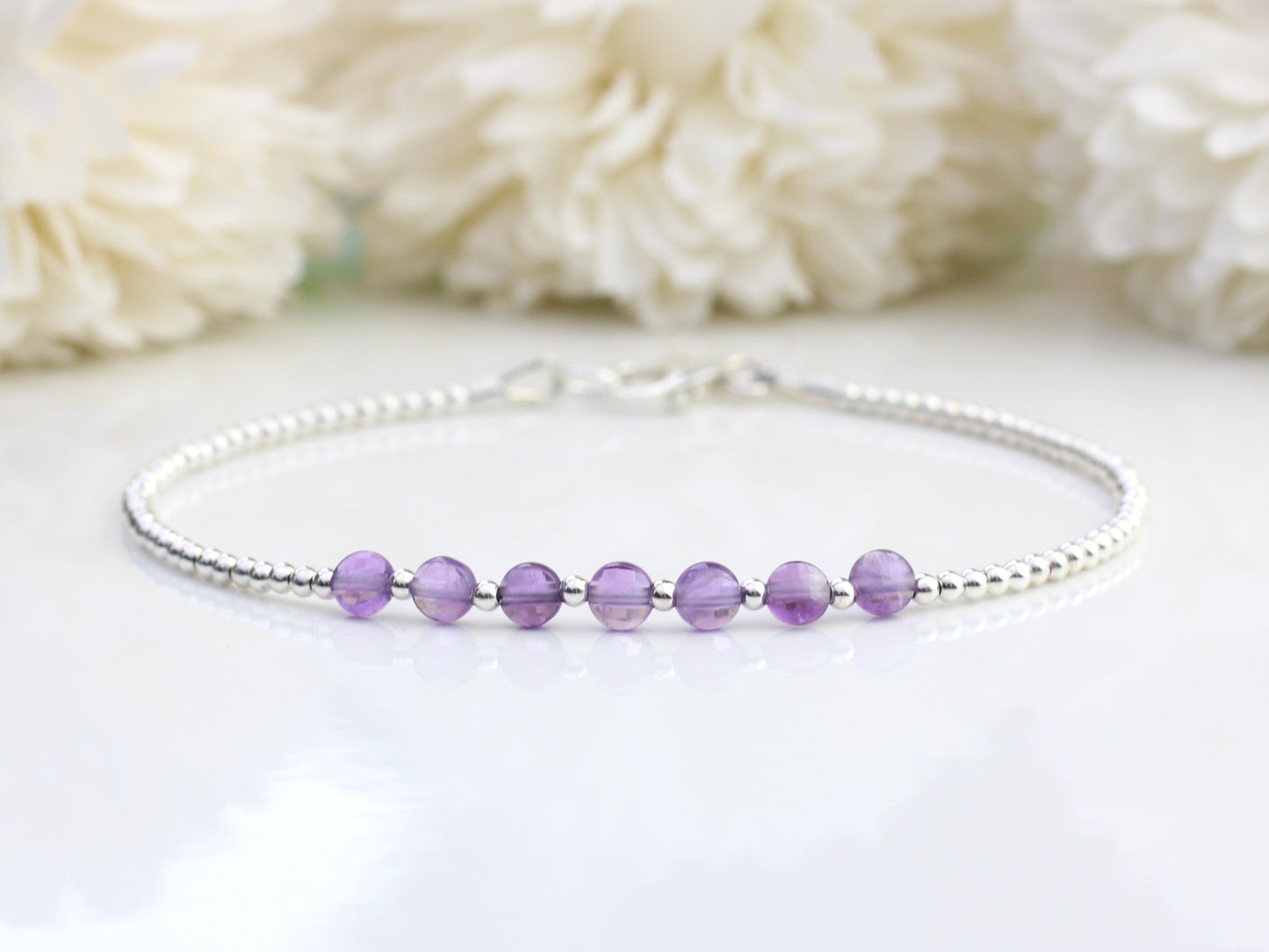 Amethyst ankle bracelet. Amethyst anklet.