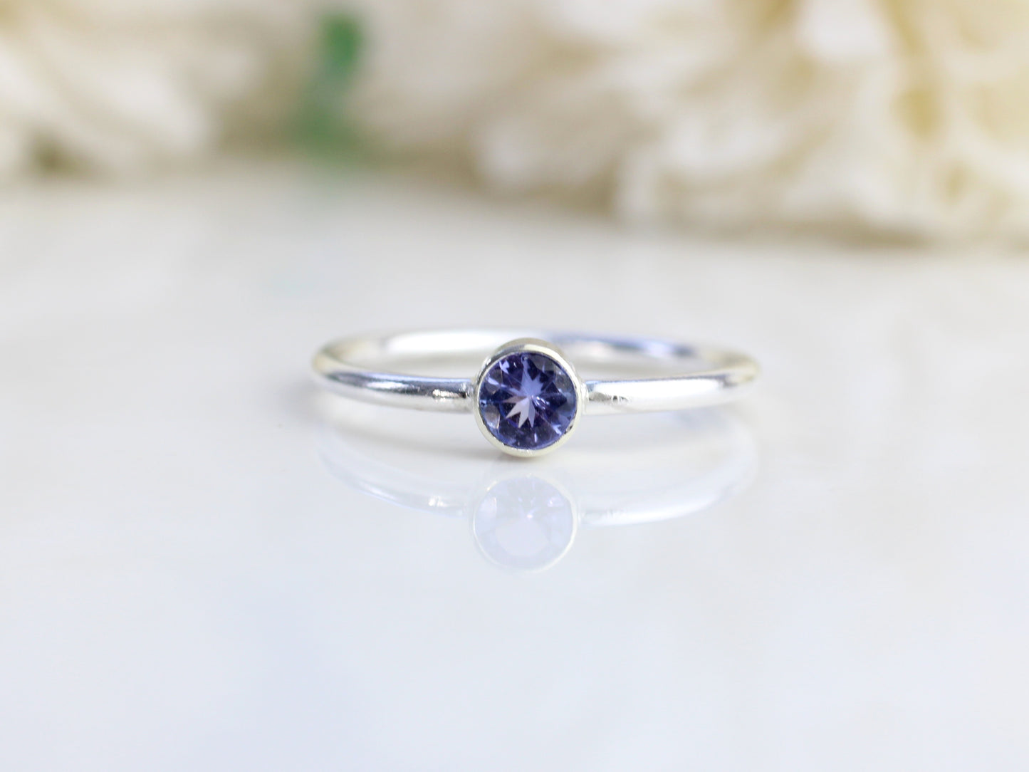 Tanzanite ring in sterling silver. December birthstone. Ready to ship.