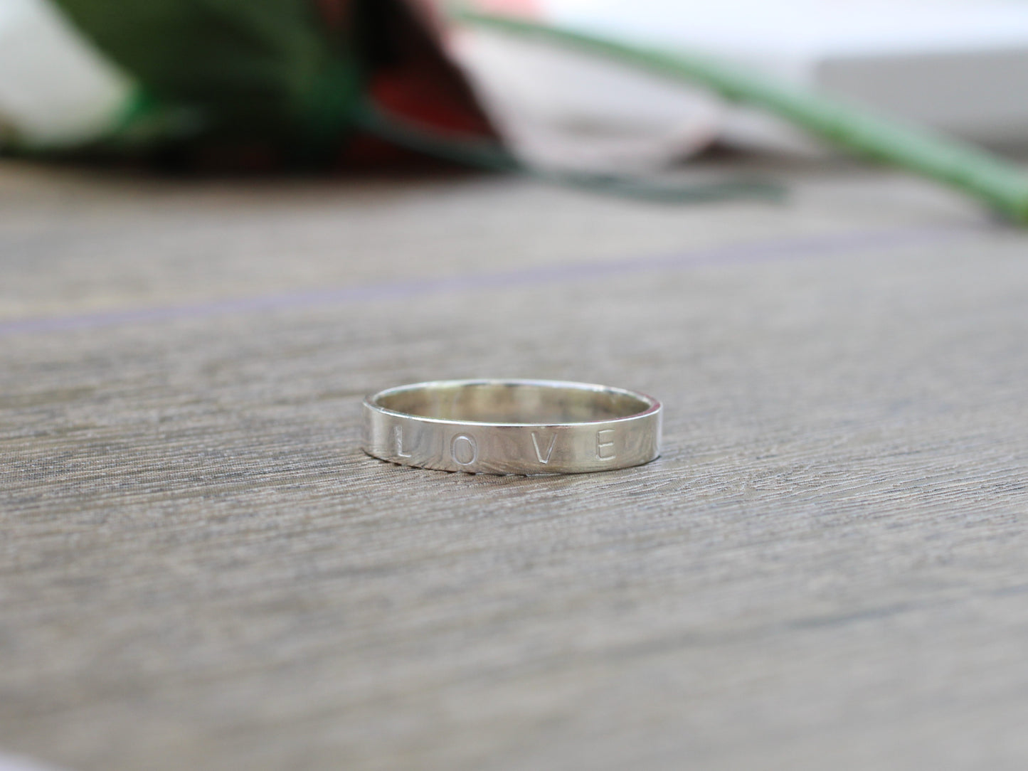 Personalised ring in sterling silver. Eco-friendly ring.