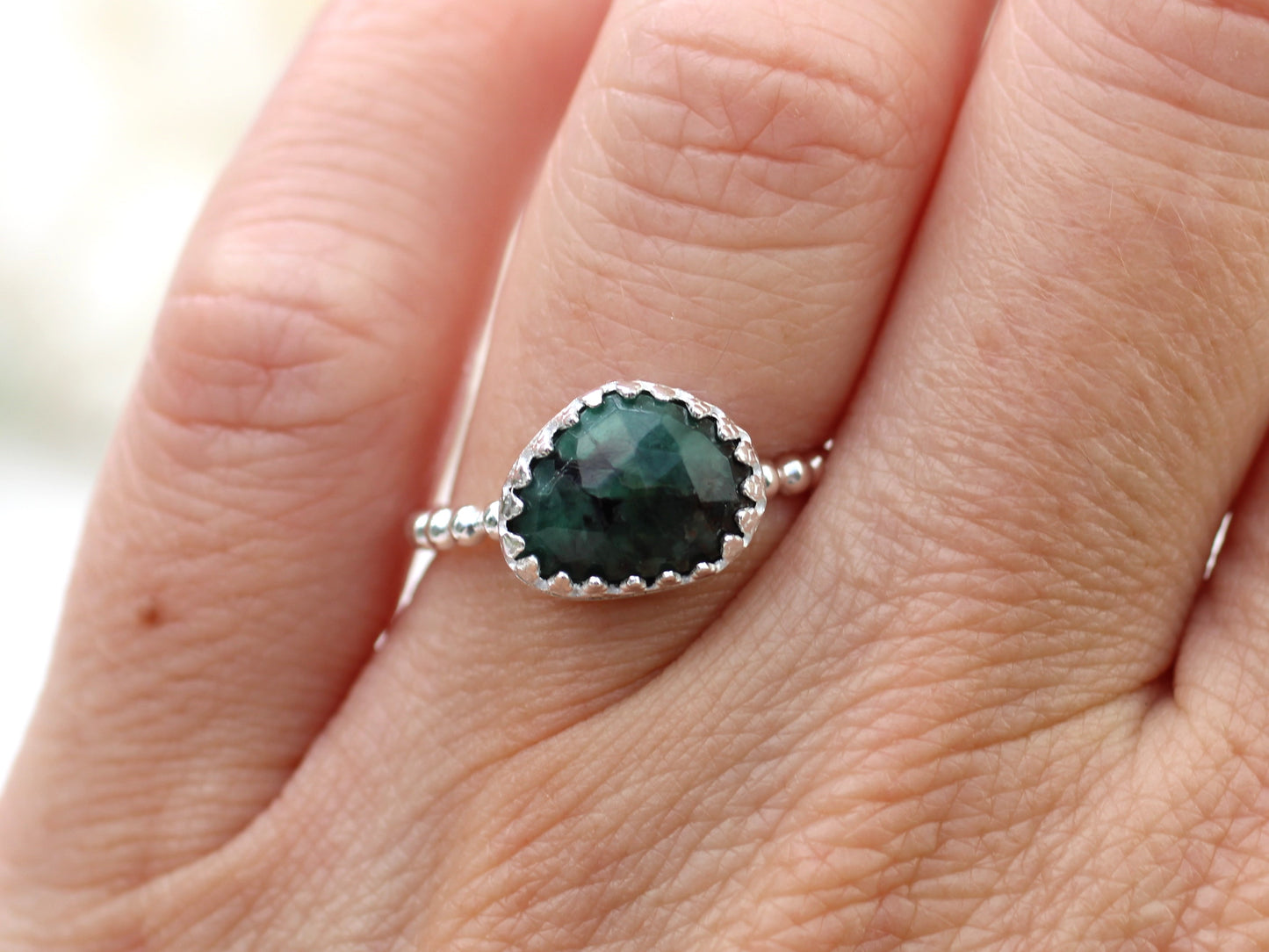 Natural emerald ring.