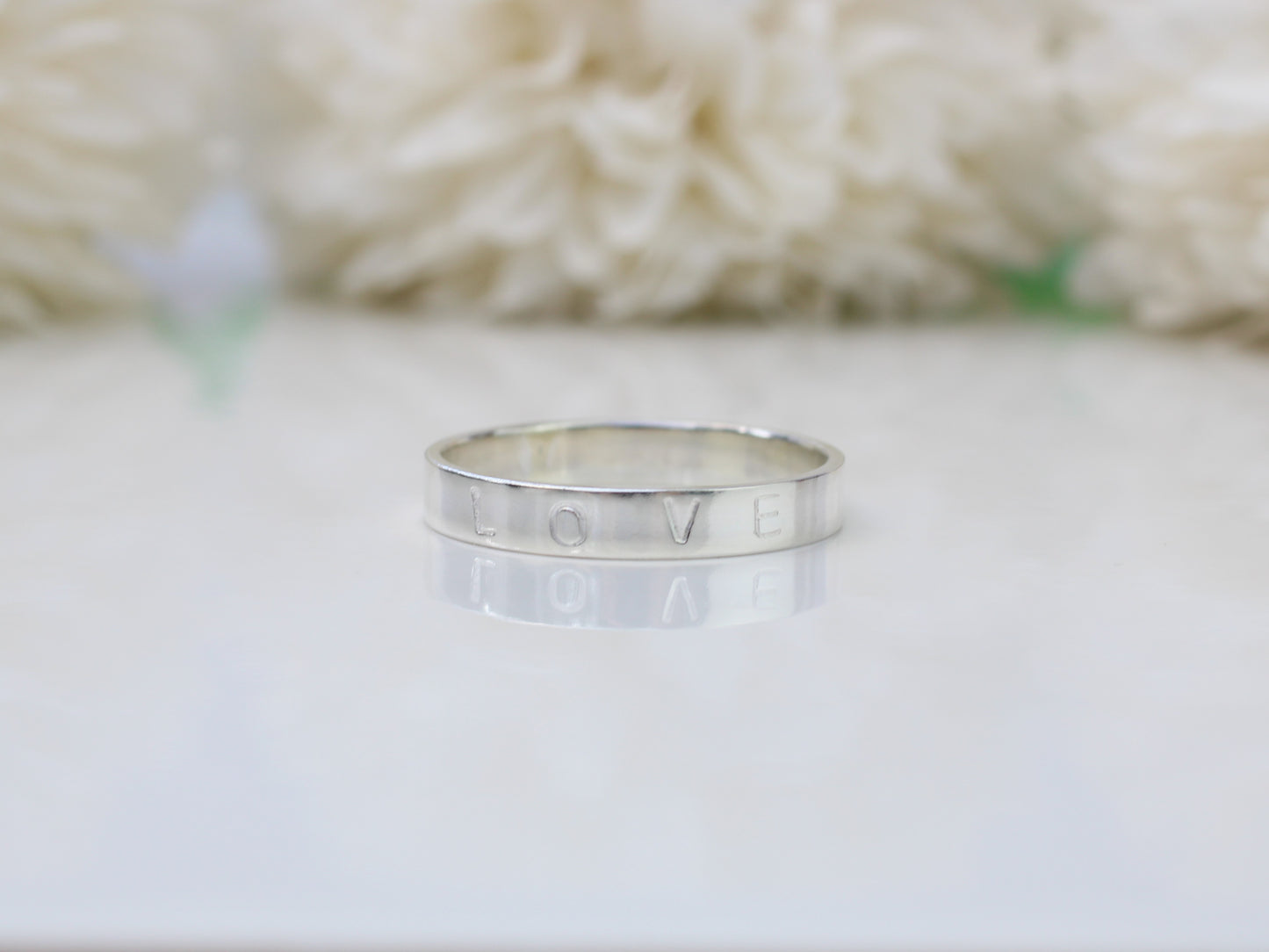 Personalised ring in sterling silver. Eco-friendly ring.