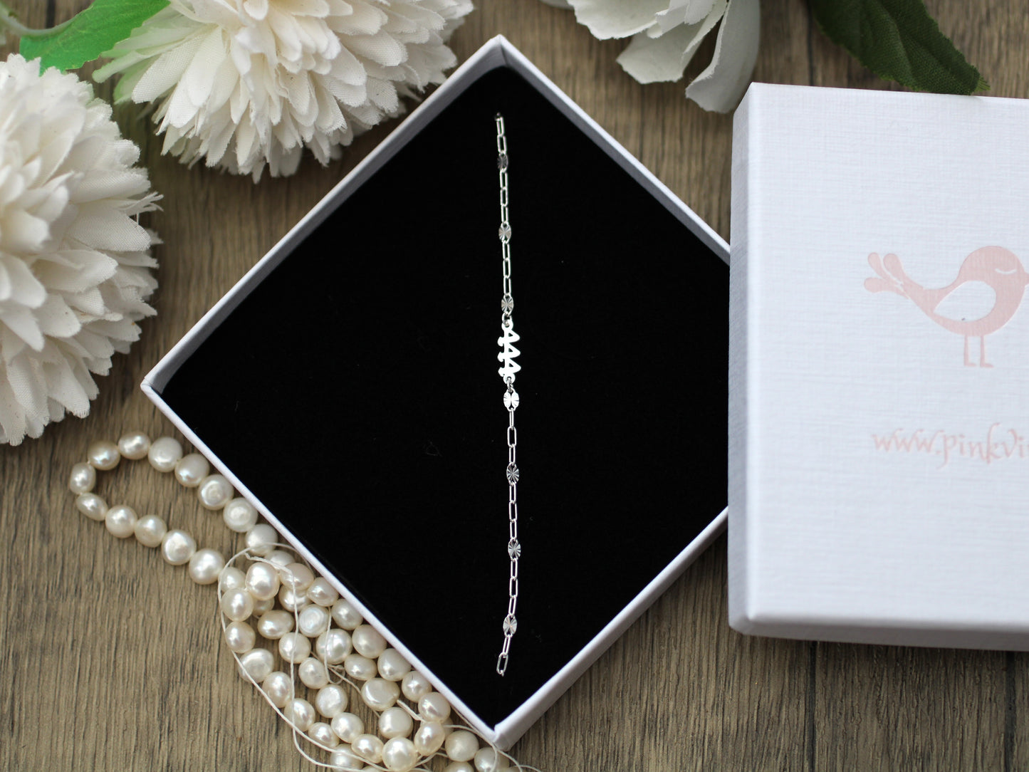 Sterling Silver Angel Number Anklet. Choose your number.