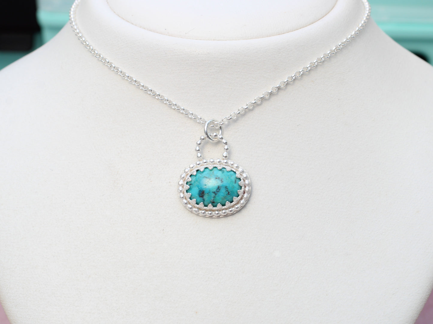 Turquoise pendant necklace.